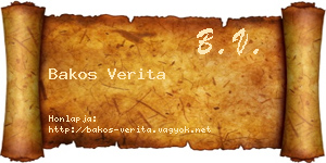 Bakos Verita névjegykártya